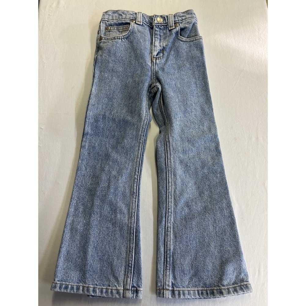 Vintage Y2K Faded Glory Girls Size 4 Flare Jeans Light Wash Denim USA Trend